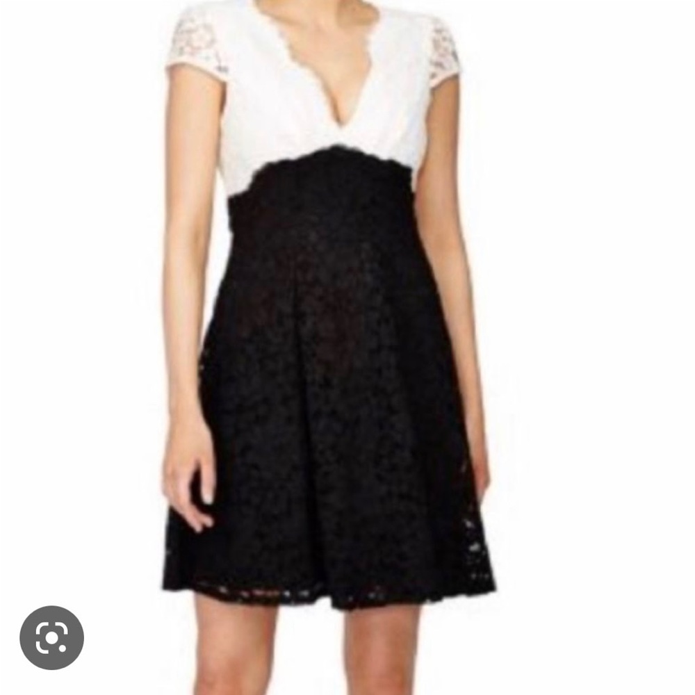 Betsey Johnson Black White Lace Fit and Flare